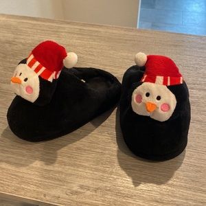 Holiday penguin slippers
